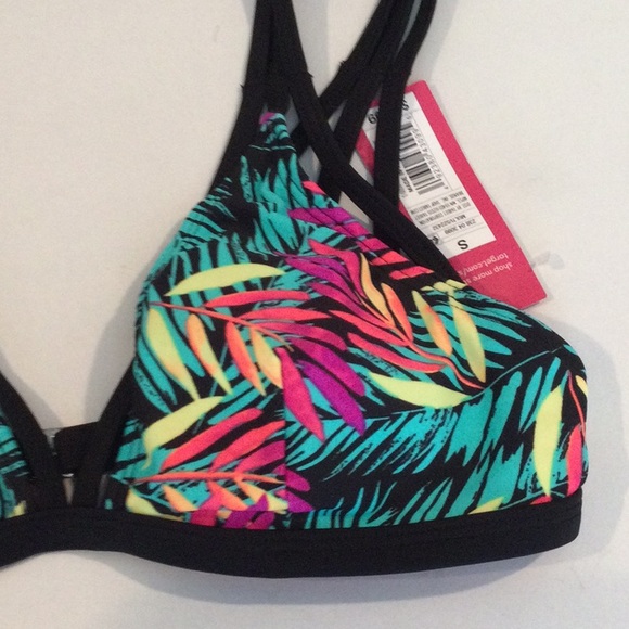 NWT Target Xhilaration tropical printed bikini top, small. - Picture 3 of 3